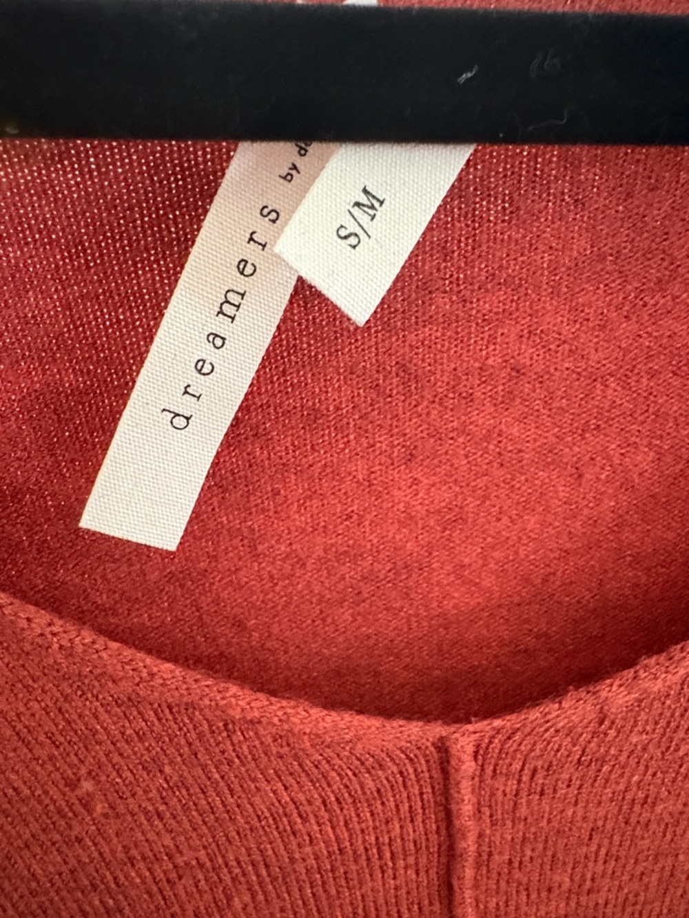 Rust Red V-Neck Long Sleeve Women's Top - Picture 2 of 3